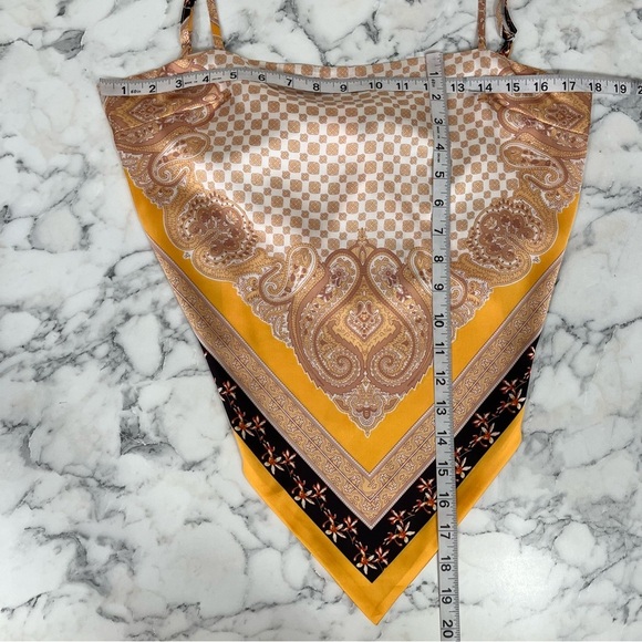 SHEIN Paisley Bandana Print Cami Crop Top Tie Back Festival Country Concert L - Picture 7 of 8